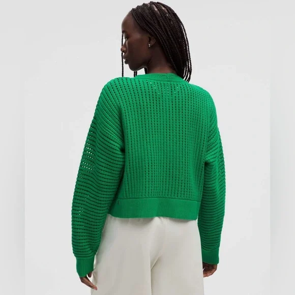 Lululemon Cotton Crochet Mesh Relaxed-Fit Cardigan - Picture 2 of 10